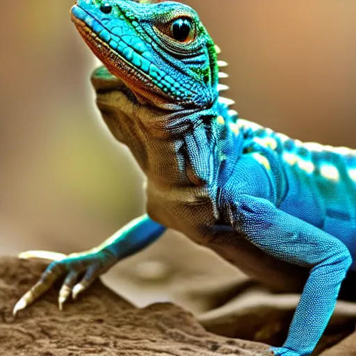 KREA - a blue bearded dragon, hq, photorealistic