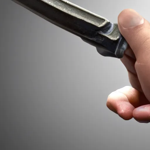 Prompt: photorealistic hand grabbing a wrench