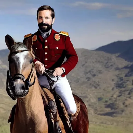 Prompt: santiago abascal santiago abascal riding a horse saving the planet from the clutches of communism