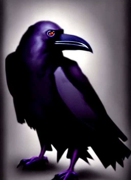 Image similar to a Raven Pokemon, by Casey Baugh, Steve Caldwell, Gottfried Helnwein, and Artgerm, 8k resolution, masterpiece work.