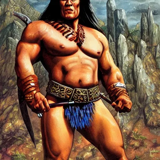 Image similar to conan the barbarian by frank frazzetta