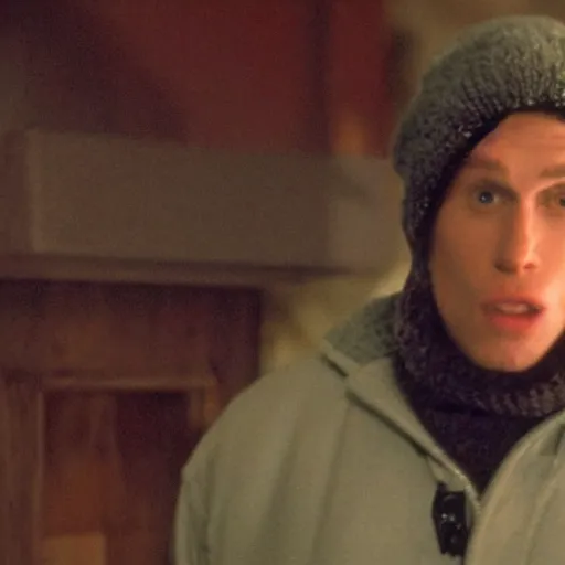 Image similar to Live Action Still of Jerma in Home Alone, real life, hyperrealistic, ultra realistic, realistic, highly detailed, epic, HD quality, 8k resolution, body and headshot, film still