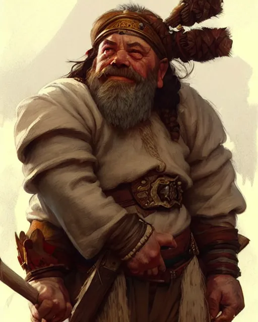 Image similar to a dwarf chieftes | | realistic shaded, fine details, realistic shaded lighting poster by greg rutkowski, magali villeneuve, artgerm, jeremy lipkin and michael garmash and rob rey