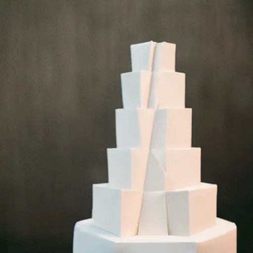Prompt: minimalist wedding origami cake by amaury guichon