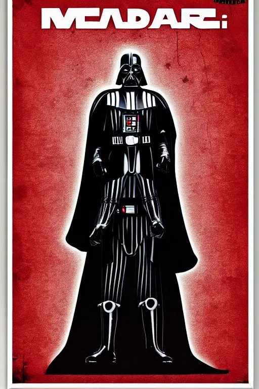 Image similar to propaganda poster of darth vader with the slogan join the dark side, valentina kulagina