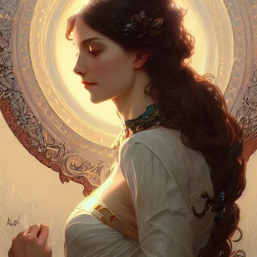 Prompt: Kate winslate, fantasy, intricate, elegant, highly detailed, digital painting, artstation, concept art, matte, sharp focus, illustration, art by Artgerm and Greg Rutkowski and Alphonse Mucha