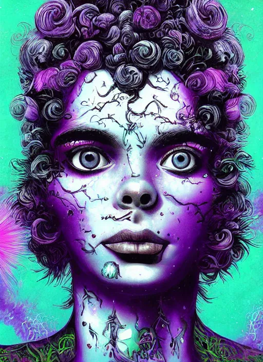 Image similar to Psychadelic goddess painting by Dan Hillier, trending on artstation, artstationHD, artstationHQ, 4k, 8k