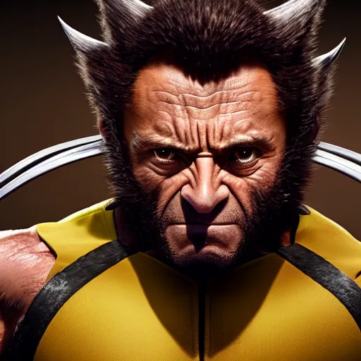 Prompt: portrait of wolverine in action stance, danny devito portraying wolverine, octane render