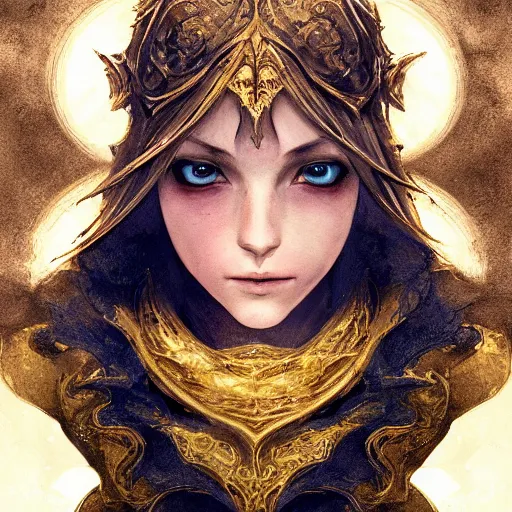 Image similar to Final Fantasy white mage character portrait, symmetrical face, cinematic lighting, glowing golden eyes, hyper-detailed, cgsociety, 8k, high resolution, in the style of Charlie Bowater, Tom Bagshaw, Artgerm, single face, symmetrical, headshot photograph, insanely detailed and intricate, beautiful, elegant, watercolor, cinematic, portrait, Raphaelite, headroom, artstation