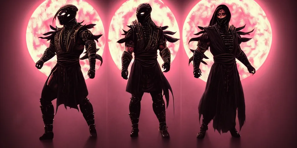 Image similar to concept art fot mortal kombat costumes, alterd carbon, vampre the masquerade, geisha, neon, atmospheric, detailed intricate render, fibbonacci, dark atmosphere, detailed illustration, hd, 4 k, digital art, overdetailed art, surrealistic, by greg rutkowski, by loish, complementing colors, trending on artstation, deviantart