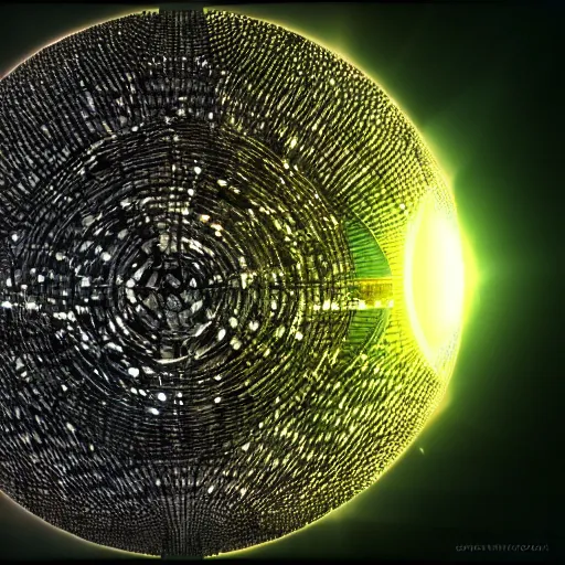 Image similar to dyson sphere around the sun, science fiction, digital art, highly detailed, high quality, high resolution