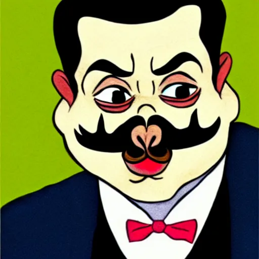 Image similar to gomez addams as pepe le pew, portrait