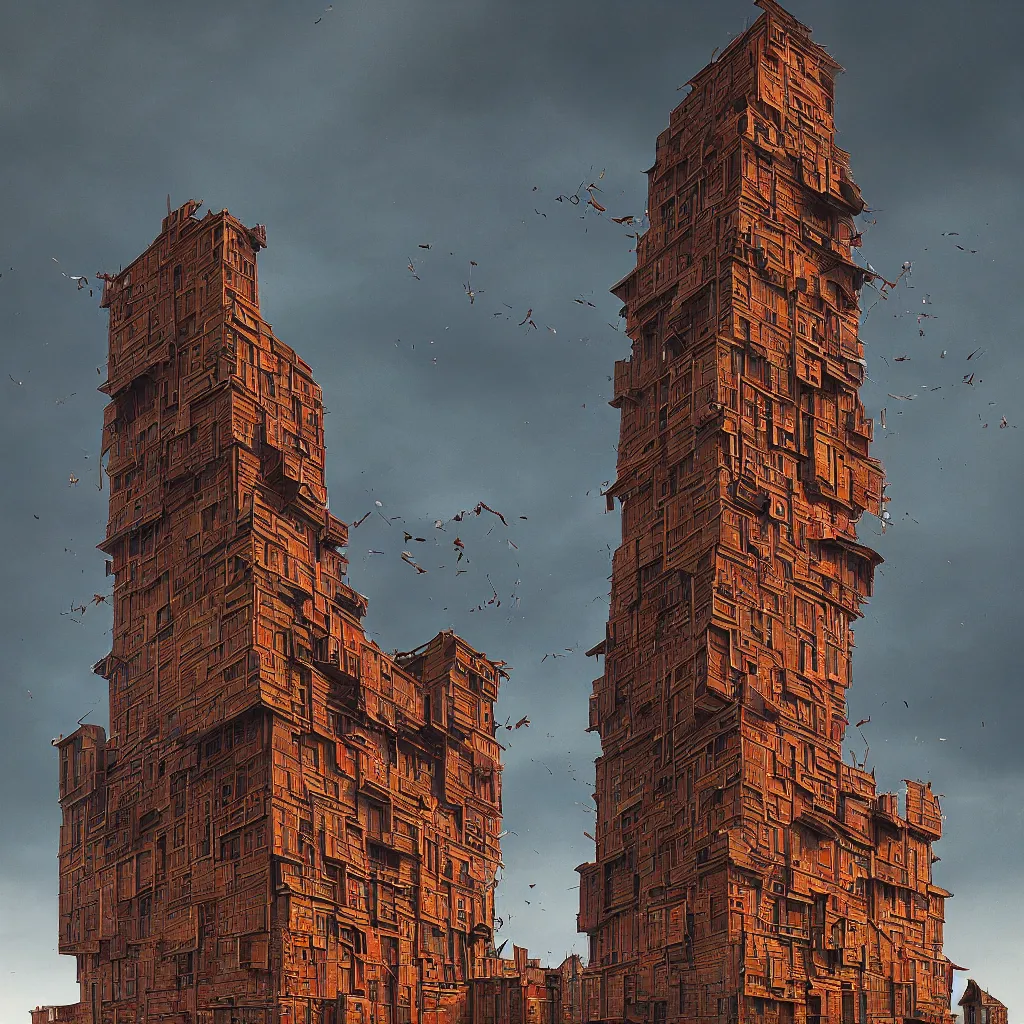 Prompt: a single! colorful!! simple! wooden tower clear empty sky, a high contrast!! ultradetailed photorealistic painting by beeple, jan van eyck, hard lighting, masterpiece, png