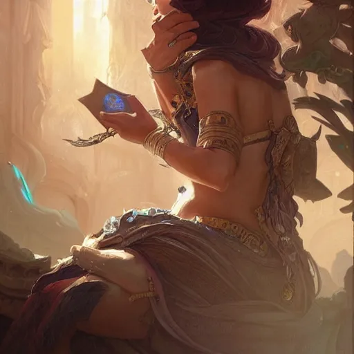 Image similar to Wow, D&D, fantasy, intricate, elegant, highly detailed, digital painting, artstation, concept art, matte, sharp focus, illustration, hearthstone, art by Artgerm and Greg Rutkowski and Alphonse Mucha