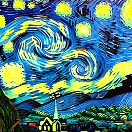 Prompt: the Terra-cotta warriors in a starry night, by Vincent Willem Van Gogh