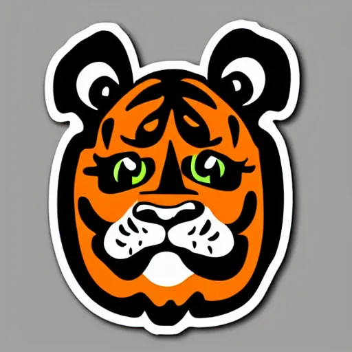 Image similar to sticker angry tiger in cartoon style