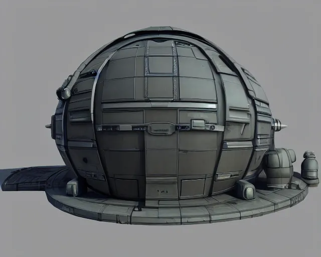 Prompt: 3 d sculpt of scifi cylindrical bulbous industrial building facade in the shape of a digital movie camera by maschinen krieger, starcraft, halo, star wars, ilm, star citizen halo, mass effect, starship troopers, elysium, the expanse, high tech industrial, artstation unreal