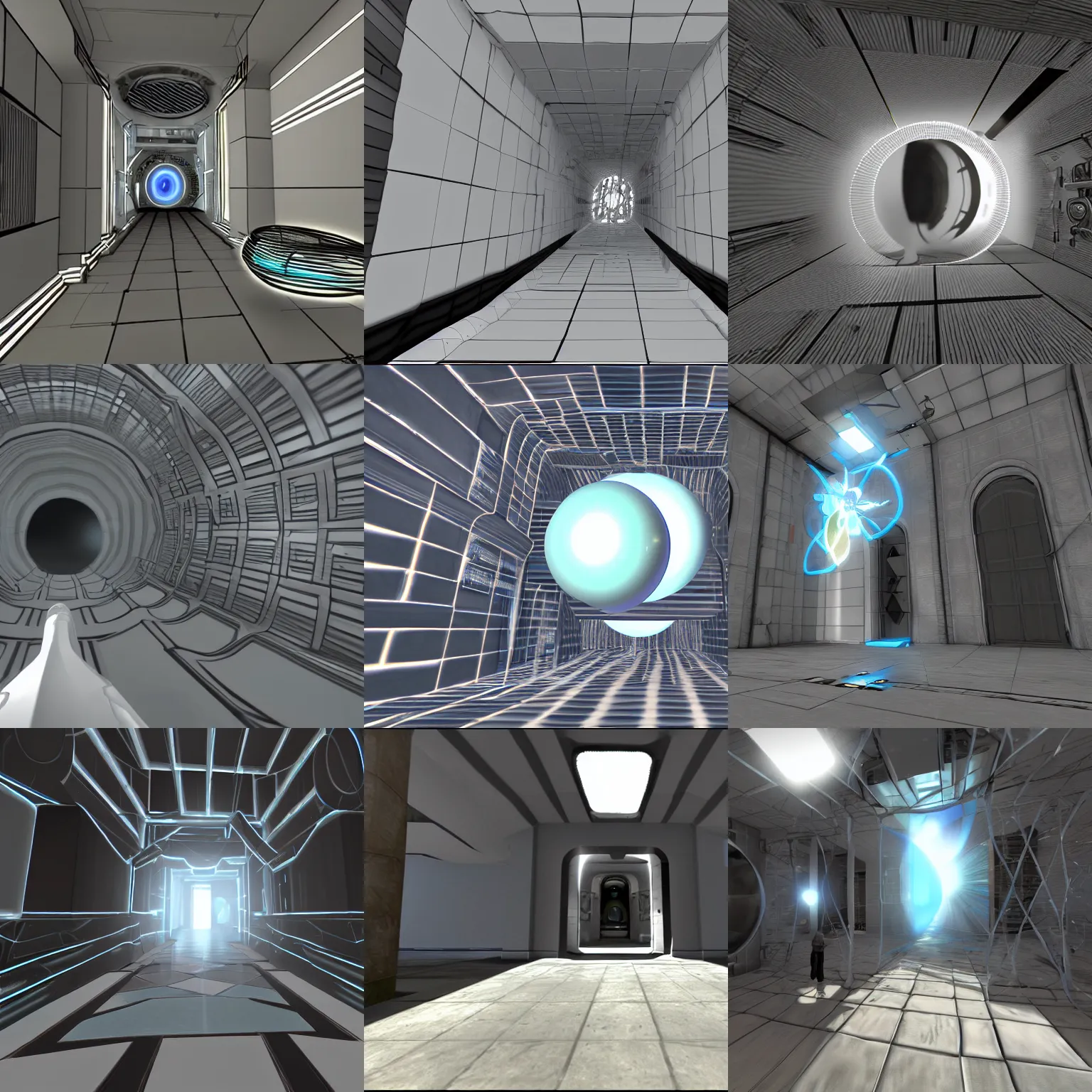 Prompt: raytraced portal 2