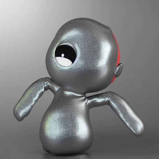 Prompt: cute fumo plush of a metallic reflective girl, global illumination reflectance probe, ssao, sparkling glossy finish, chibi anime, vray