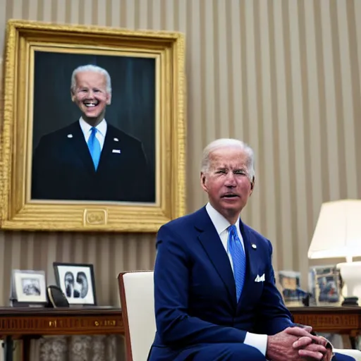 Image similar to 4 k portrait sony a 7 f 2. 8 of president joe biden as a muslim taliban leader in the oval office