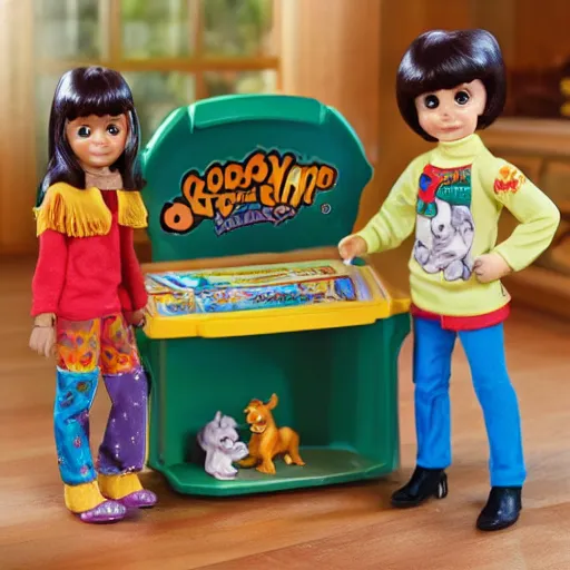 Image similar to a scooby doo themed calico critters set