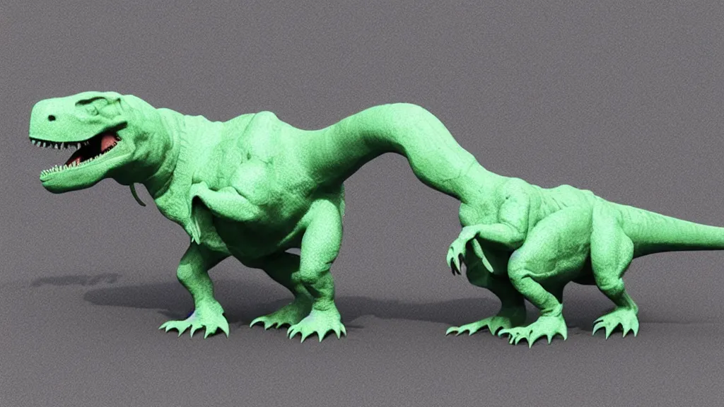 Prompt: a 3d print model of a dinosaur