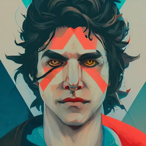 Image similar to Zagreus Hades profile picture by Sachin Teng, asymmetrical, Organic Painting , Matte Painting, geometric shapes, hard edges, graffiti, street art:2 by Sachin Teng:4