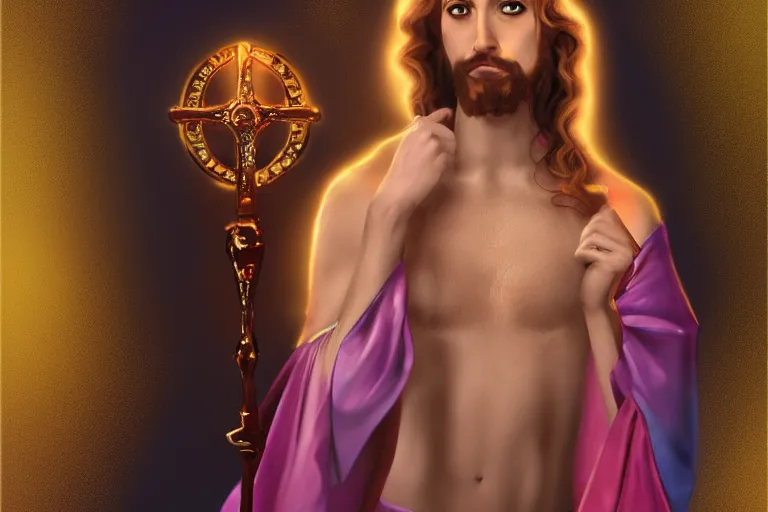 Prompt: picture of Jesus in a drag show., digital art, 8k, UHD, trending on artstation