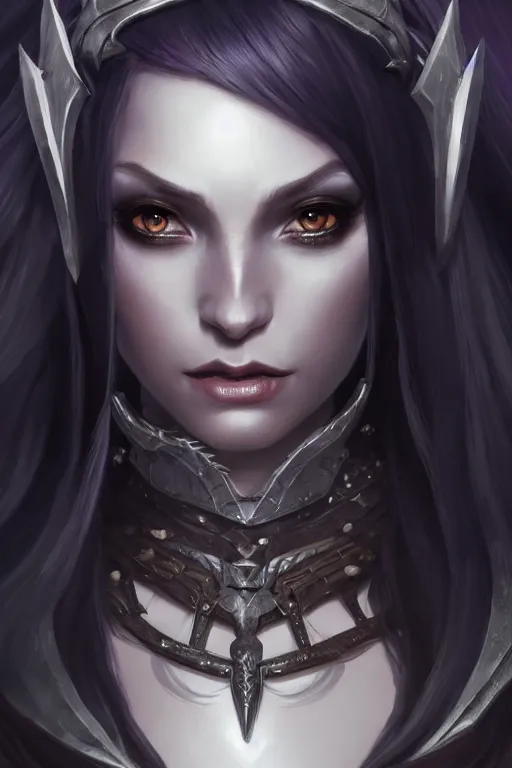 Image similar to dark elf princess, highly detailed, d & d, fantasy, highly detailed, digital painting, trending on artstation, concept art, sharp focus, illustration, art by artgerm and greg rutkowski and fuji choko and viktoria gavrilenko and hoang lap