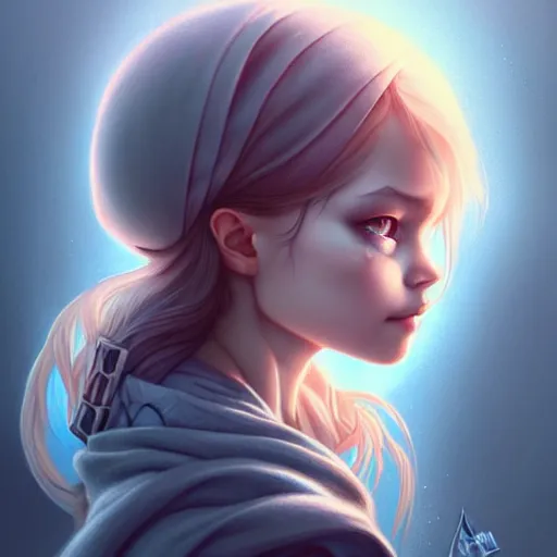 Prompt: portrait of a lttle girl in hood, artwork by artgem lau, anna dittman, wlop and rossdraws, anatomically correct, smooth, clean detailed, sharped focus, symmetrical, perfect composition, illustration, extremely coherent, detailed face, arstation