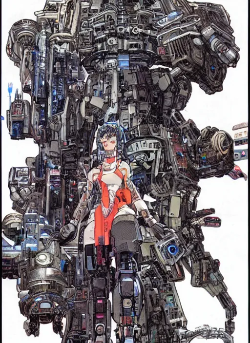 Prompt: a cyberpunk girl with mecha and robot , concept art , by Katsuya Terada
