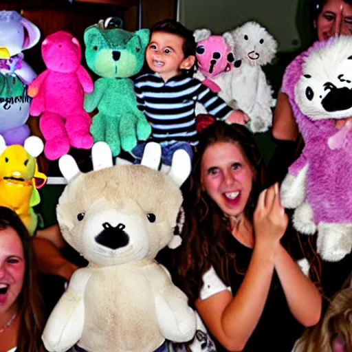 Prompt: stuffed animal rager