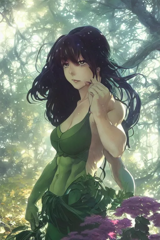 Image similar to anime key visual of a beautiful young female the hulk intricate, magical forest, stunning, highly detailed, digital painting, artstation, smooth, hard focus, illustration, art by artgerm and greg rutkowski and alphonse mucha