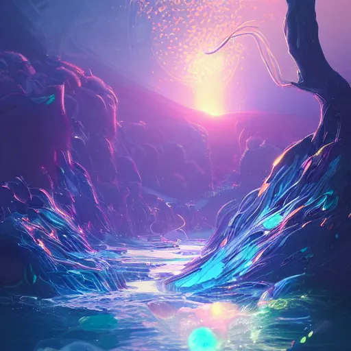 Image similar to Quantum ghostwave entanglement, intricate, elegant, fantasy, highly detailed, digital painting, concept art, sharp focus, illustration, beautiful volumetric lighting, epic light, artstation, magic hour lighting, colorful, sunshine, springtime, art by Sylvain Sarrailh