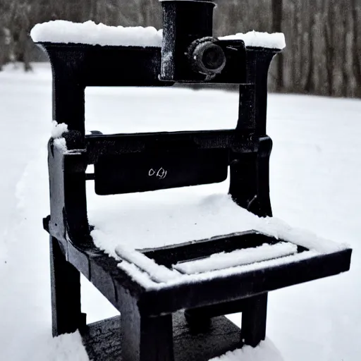 Prompt: « a letter press type made of snow »