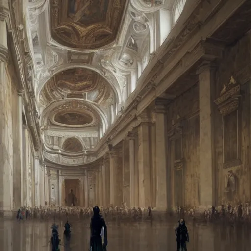 Image similar to Paint Secrets inside the Vatican,Greg rutkowski, Trending artstation, cinematográfica, digital Art