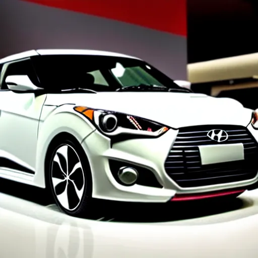 Prompt: a hyundai veloster made out of clay