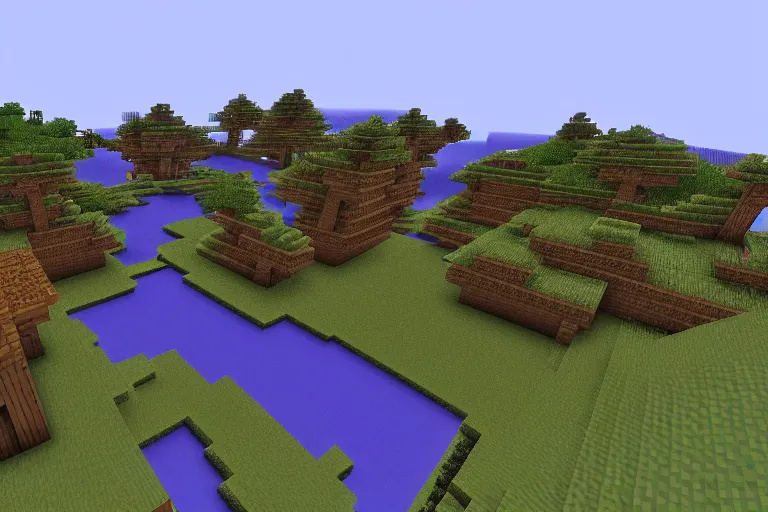 Prompt: Genshin Impact in Minecraft, 8K