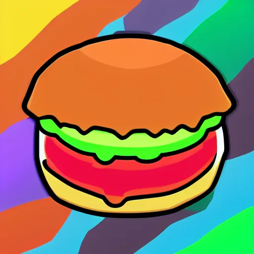 Prompt: hamburger pixel 3 2 bit icon art