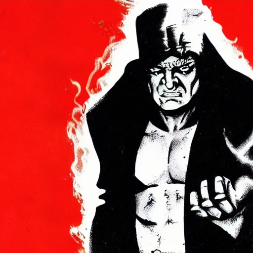 Prompt: milos zeman as sin city character drawn by frank miller