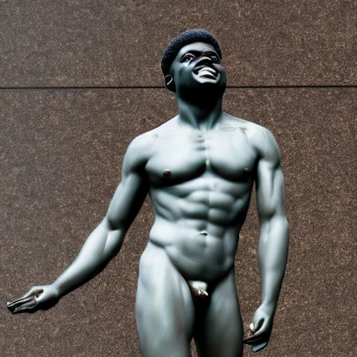 Prompt: marble statue of kodak black, 4 k, trending on artstation