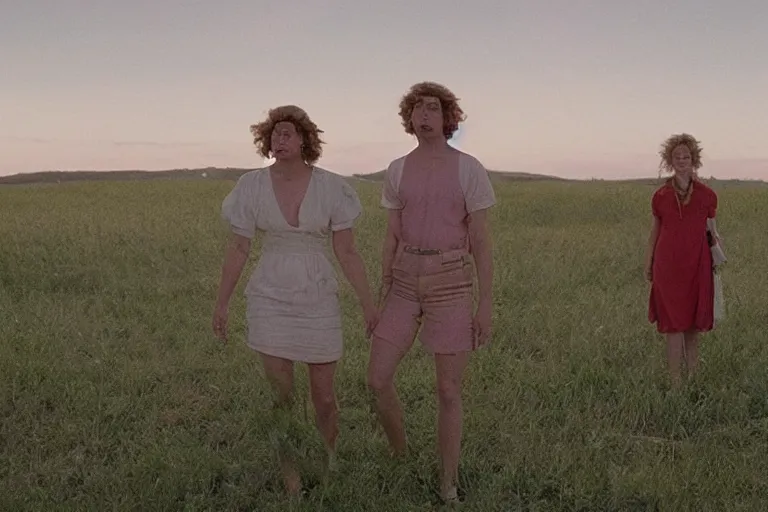 Image similar to vhs 1 9 8 0 s cinema footage scene from the movie midsommar directed by ari aster, film grain