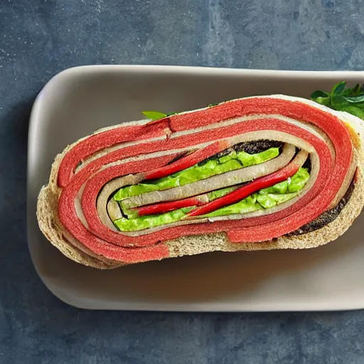 Prompt: an earthworm sandwich, cookbook photo
