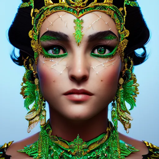 Image similar to portrait of wonderful princess of emerald with fair skin, glowing, ornate and intricate, jaw dropping, dynamic lighting, intricate and detailed, 4 k octane render