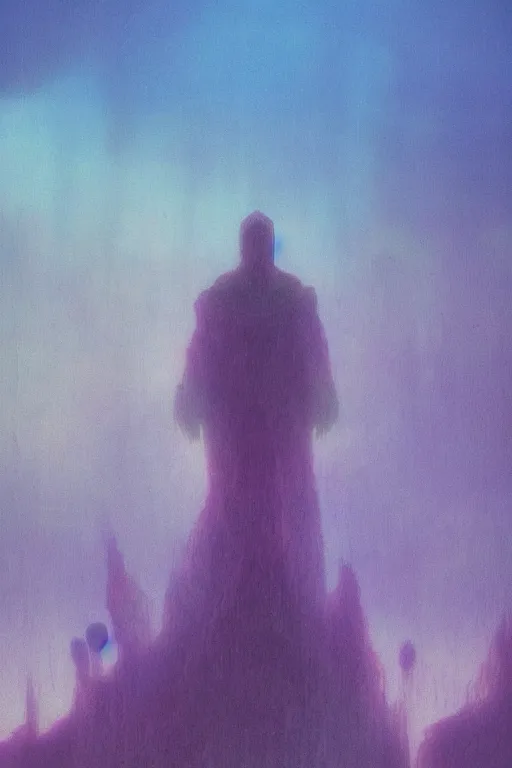 Image similar to 👾🐉🌈🍄::3, dreamlike, psychedelic, otherworldly, weird, cyberpunk, vaporware, interesting details, volumetric lighting, dramatic, fantasy, by Moebius, by zdzisław beksiński, Fantasy LUT, epic composition, 8k,