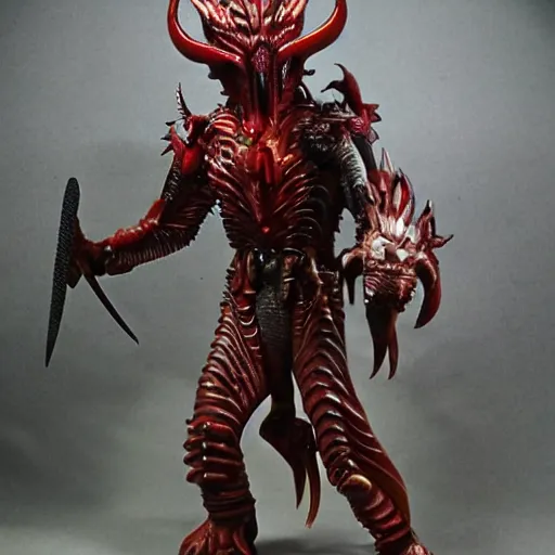 Image similar to predator alien wearing a samurai armor