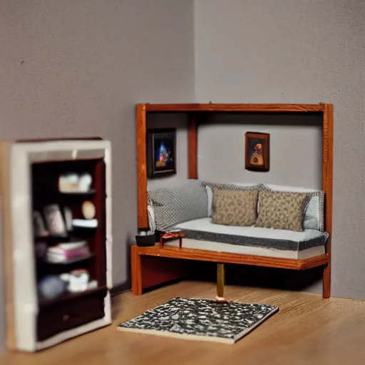 Prompt: miniature room diorama