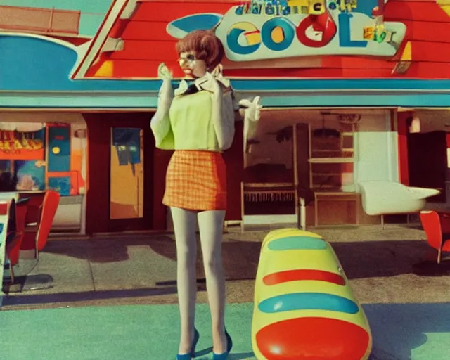 Image similar to googie cat, 6 0 s aesthetic, sixties style