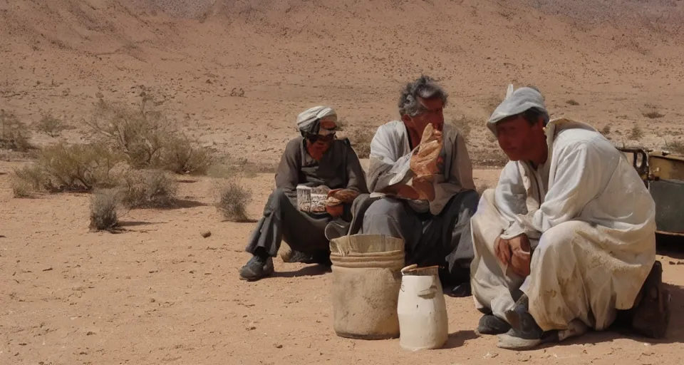 Image similar to man who sells me canteens warns me of the desert