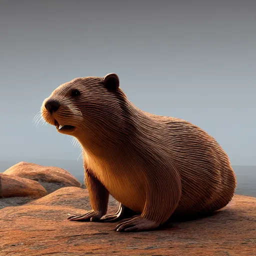 Image similar to hyperrealistic dslr film still of justin bieber disguised as a beaver, beaver dam, stunning 8 k octane comprehensive 3 d render, inspired by istvan sandorfi & greg rutkowski & unreal engine, perfect symmetry, dim volumetric cinematic lighting, extremely hyper - detailed, incredibly real lifelike attributes & flesh texture, intricate, masterpiece, artstation, stunning